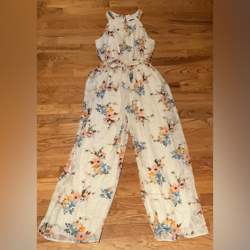 Zunie Floral Romper Girls Size 16, Like New